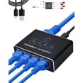 thumbnail image 1 of LIEZHUA Ethernet Splitter 1 to 4 - Network Splitter with USB Power Cable RJ45 Internet Splitter Adapter 1000Mbps High Speed for Cat 5/5e/6/7/8 Cable [4 Devices Networked Simultaneously], 1 of 5