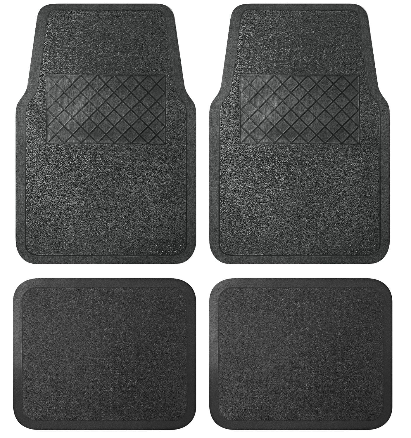 AUTO DRIVE Value 4 Piece All Season Car Floor Mats Floor liners