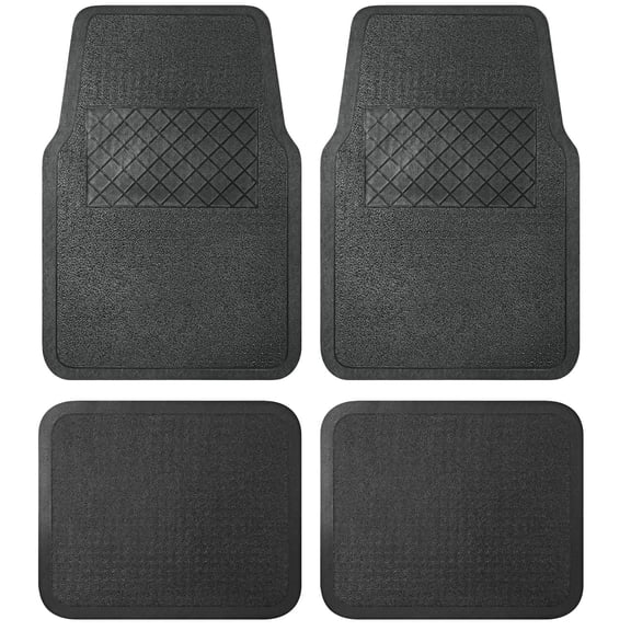 AUTO DRIVE Value 4 Piece All Season Car Floor Mats Floor liners