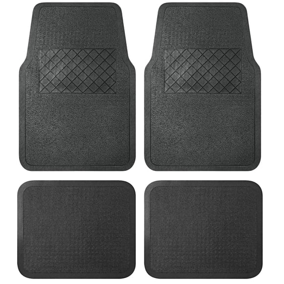 AUTO DRIVE Value 4 Piece All Season Car Floor Mats Floor liners