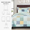 thumbnail image 3 of Mainstays All in One Lightweight Quilt Set and Sheet Set -5 Piece, Twin-XL, Patchwork, 3 of 14