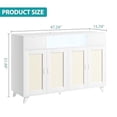 thumbnail image 2 of Sideboard Buffet Cabinet, 4 Rattan Doors 2 Drawers Accent Storage Cabinet, Console Table Coffee Bar w/Power Outlet & LED Light, Adjustable Shelves for Dining Living Room, 2 of 7