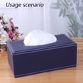 thumbnail image 4 of Tissue Box Cover Leather Retro Rectangular Multifunctional Napkin Holder, Modern Facial Tissue Pumping Paper Dispenser,navy blue, 4 of 5