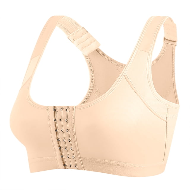 Virmaxy Womens Wireless Bra Solid Color Soft and Comfortable Gathered Large Bra Solid Color Soft and Comfortable Without Steel Rings Gathering To A Large Bra Khaki-4 XL