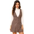 thumbnail image 2 of INSPIRE CHIC Women's Overall Suspender Check Houndstooth Pinafore Dress, 2 of 6