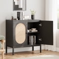 thumbnail image 2 of Buffet Armoire Armoire de Rangement en Rotin avec Portes et Tablettes Armoire d'Accent Buffet Console en Bois avec Rangement Armoire d'Entrée, 2 of 7