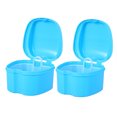 thumbnail image 1 of 2 Pack Boîte de Bain pour Prothèses Boîte de Rangement pour Fausses Dents Conteneur de Nettoyage Panier de Rinçage, 1 of 8