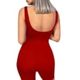 thumbnail image 4 of Baberdicy Combinaisons pour Femmes Liquidation!Casual Femmes Uni Sans Manches Courte Combinaison Short Pantalon de Sport Vêtements de Yoga Gaines Justaucorps Rouge, 4 of 5