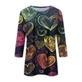 thumbnail image 4 of Vente Chaude!! T-Shirts de la Saint-Valentin pour Femmes Grande Taille à Manches 3/4 Chemise de Printemps Tunique à Col Rond Haut Tenues Douces de la Saint-Valentin Gris + L, 4 of 4