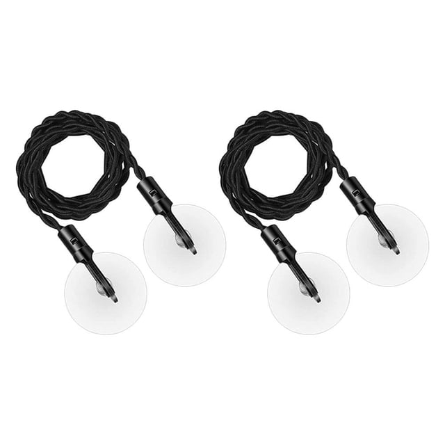 Miangastore PVC Black Retractable Clothesline for General Users Camping Hiking Traveling 2Pcs 94.5In
