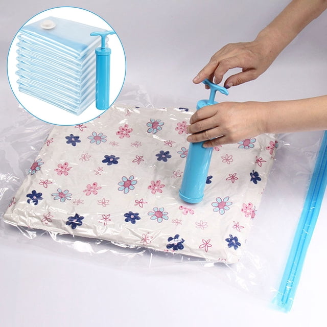 VVQ Vacuum Storage Bags, 5 Pack Large Space Saver for Clothes Quilts Blankets, Heavy Duty Compression Bags with Double Zipper Seal for Travel Organization