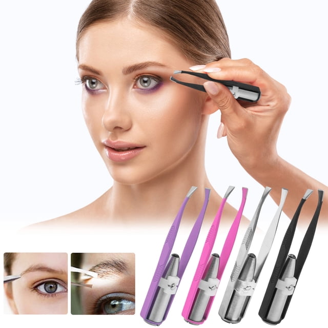 Dvkptbk Eyebrow clip LED Light Eyebrow Clip Hair Removal Tweezers Lashes Extension Tools Tweezers with Light Womens Face Razors Household Eyebrow Clip Travel