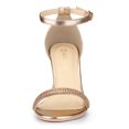 thumbnail image 3 of BLISSFUL STEP Women's Solid Color Open Toe Rhinestone Ankle Strap Stiletto Sandals, 3 of 7