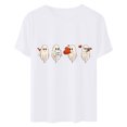 thumbnail image 4 of Cadeaux de la Saint-Valentin T-shirt Décontracté à Manches Courtes et Col Rond pour Femmes avec Imprimé Arbre de Noël, 4 of 6