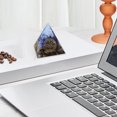 thumbnail image 4 of Crystal Quartz Resin Pyramid Desk Ornament 5cm Natural Stone Decorative Stand for Office Tabletop Zen Decor Gift, 4 of 6