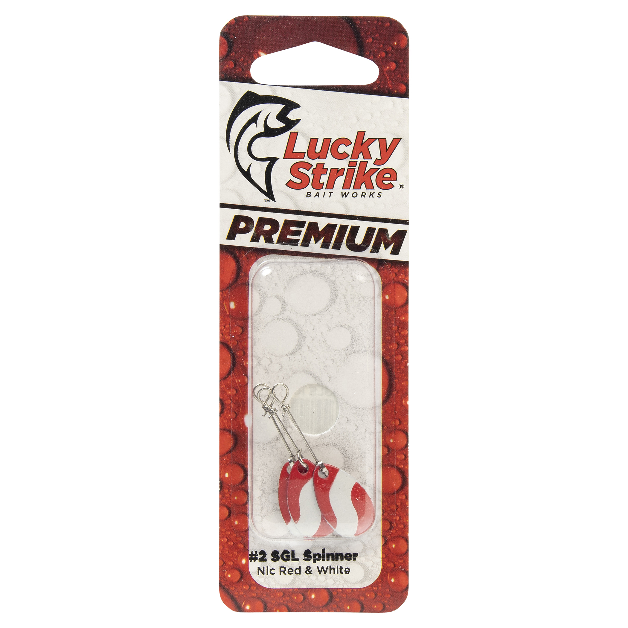 Lucky Strike Spinner simple standard – Rouge et blanc – #2 – Leurre de pêche