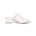 thumbnail image 3 of BLISSFUL STEP Outfit Women's Shoes Buckle Strap Pointed Toe Chunky Heel PU Vamp Mule Shoes White 9, 3 of 8