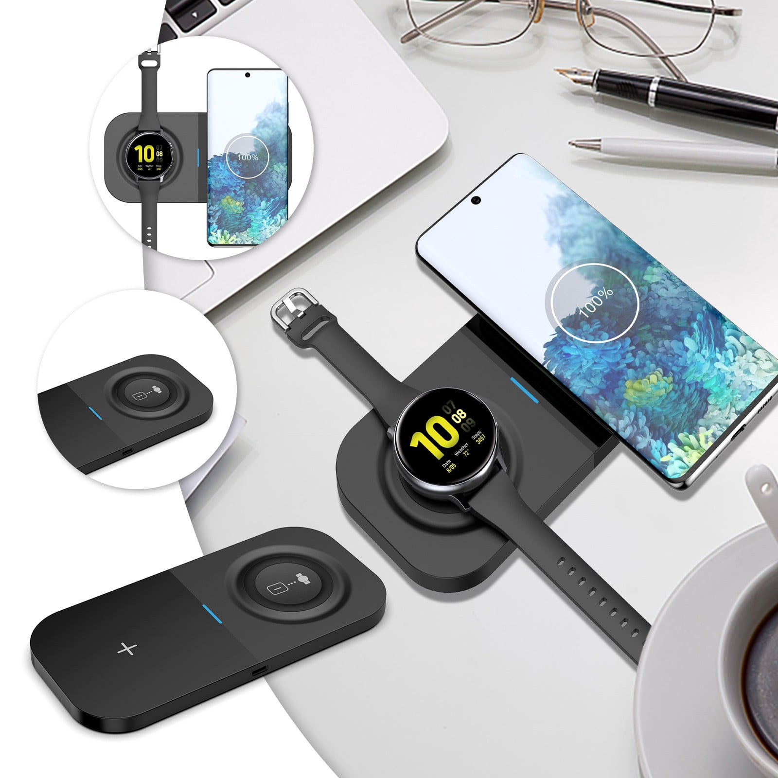 Heliisoer For Galaxy Watch4 ActiveS345 Galaxy Buds Wireless Charger