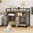 thumbnail image 4 of Gymax Cat Litter Box Enclosure w/ Storage Compartments Removable Scratching Board Gray, 4 of 10