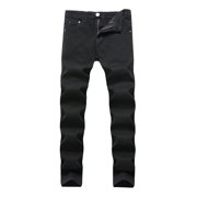 Ketyyh-chn99 Mens Baggy Jeans 2024 Relaxed Boot Jean Loose fit Pants Shorts Mens Slim Fit Straight Tube Retro Hip Hop Pants Street Jeans Pants Black,28