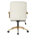 thumbnail image 4 of Mid-Back Cream Faux Leather Chair with Gold Finish Arms and Base K/D, 4 of 6