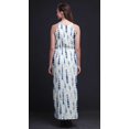 thumbnail image 2 of Bimba Shibori Ladies Crew Neck Waist String Print Maxi Dress with Side Slits Summer Wear-X-Small, 2 of 6
