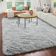 thumbnail image 1 of SUSUZI 5' x 7' Shaggy Area Rug, 2 Inch Thick Fluffy Plush Carpet with Non-Slip PVC Back, Soft Polypropylene Floor Rug for Bedroom Living Room Kids Room Home Décor, Gray, 1 of 8