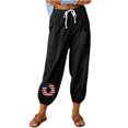 thumbnail image 1 of VEKDONE Womens Linen Long Pants Black XL, 1 of 6