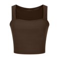 thumbnail image 4 of Timegard Tank Tops for Women Ribbed Square Neck Sleeveless Slim Comfy Cropped Tops Tee Summer Fashion, 4 of 5