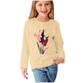 thumbnail image 2 of RXIRUCGD Chemises à Manches Longues pour Filles, Col Rond Mignon, Blouses Décontractées Élégantes (Beige, Taille : 7 Ans), 2 of 5