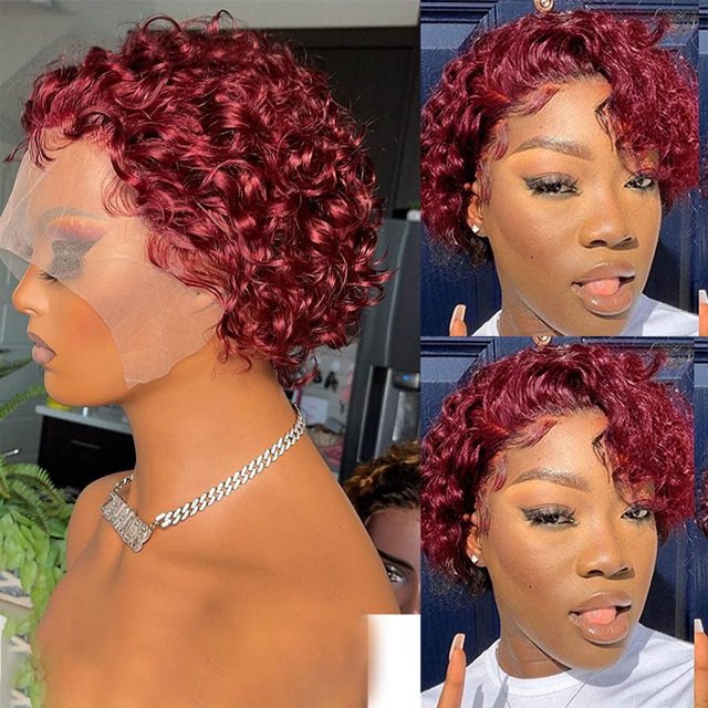 LPSSTORE Perruque Brésilienne Courte Ondulée Bouclée Haute Température pour Cheveux