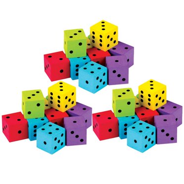 TEACHER CREATED RESOURCES (3 PK) 20 PACK FOAM COLORFUL DICE