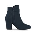 thumbnail image 3 of Unique Bargains Bottes à Talon Bloc à Bout Rond pour Femmes Bottillons à la Cheville Bleu (Taille 10), 3 of 7