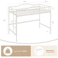 thumbnail image 2 of Loft Bed Twin Size with Removable Ladder & Full Safety Guardrail, Twin Loft Bed Heavy-Duty Metal Frame 400 Lbs Weight Capacity, Space Saving, No Box Spring Needed & Noise Free, Cream White, 2 of 7