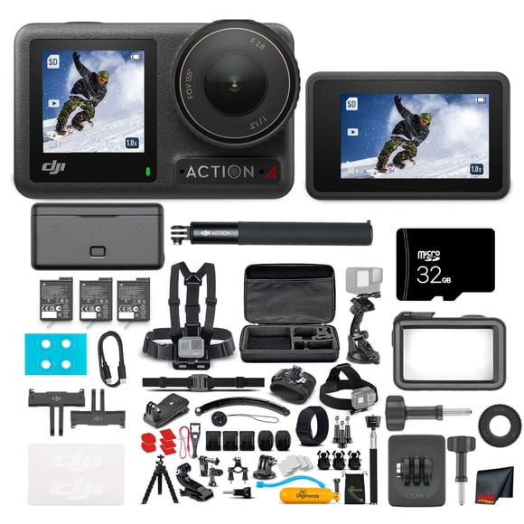 DJI Osmo Action 4 Camera Adventure Combo - Caméra d'Action Étanche avec Trousse d'Action 50-en-1