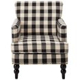 thumbnail image 2 of Christopher Knight Home Evete Tufted Fabric Club Chair, Black Checkerboard, 2 of 2