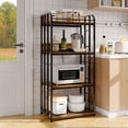 thumbnail image 2 of AKDSteel 4-Tier Bakers Rack, Heavy Duty Freestanding Storage Shelf With Microwave Stand And Protective Barrier, 2 of 7