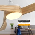 thumbnail image 4 of Sofucor Ceiling Fan 52 Inch Wood Ceiling Fan with Lights Remote Control Dimmable Light Reversible DC Motor Modern Ceiling Fan for Kitchen Bedroom Basement Dining Living Room Light Wood, 4 of 12