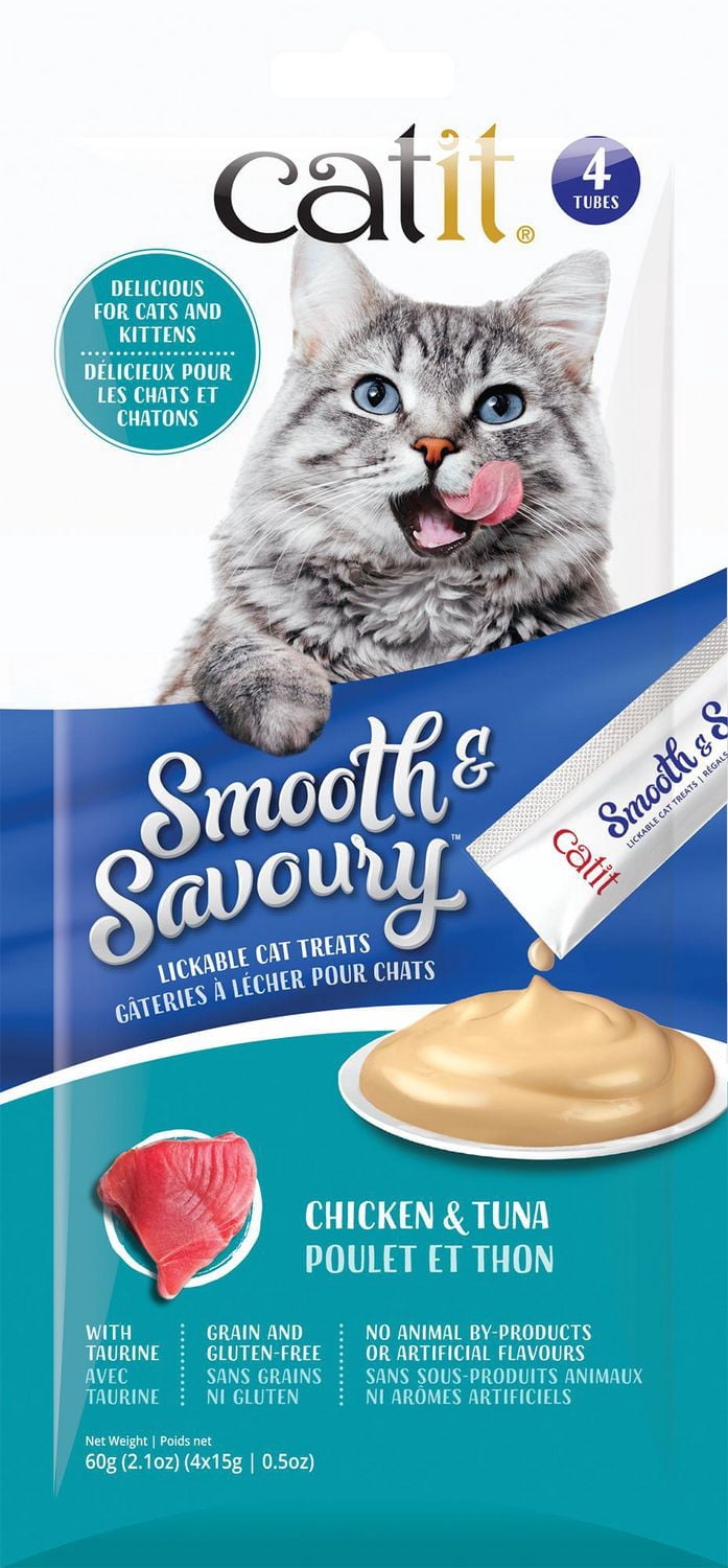Catit Smooth & Savoury Cat Treat, Chicken & Tuna, 4 x 15g pack