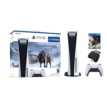 PlayStation 5 Upgraded 1.8TB Disc Edition God of War Ragnarok Bundle with Ghost of Tsushima and Mytrix Controller Case