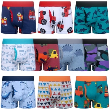 BIG ELEPHANT Boys Boxer Briefs, Cotton Brief Soft Toddler Underwear, 10-Pack (3T-10Y)