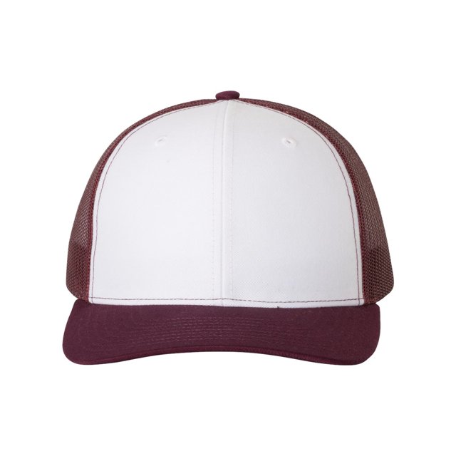 Adjustable Snapback Trucker Cap, Adjustable, WhiteMaroon