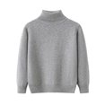 thumbnail image 1 of Dealovy Toddler Baby Sweaters Solid Color Pullover Basic Top Kids Fall High Neck Long Sleeve Cotton Blouses, 1 of 6