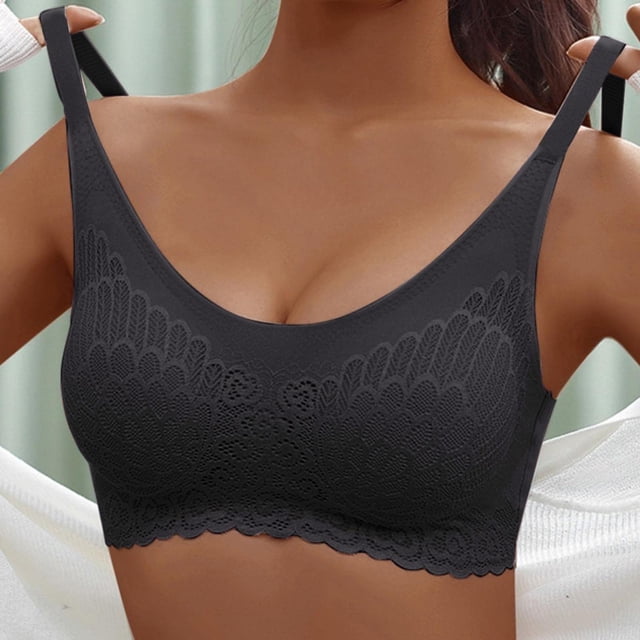 UPPADA Ladies Bras Clearance Sale Full Coverage Plus Size Bra Convenient Front Button Bras Cool Liftup Bra Super Gather Wireless Push-Up Bra Lifting Bras Breathable Underwear Bra