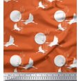 thumbnail image 1 of Soimoi Crepe Silk Fabric Bamboo Tree,Moon & Stork Bird Print Fabric by Yard 42 Inch Wide, 1 of 3