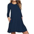 thumbnail image 2 of Gspmoly Robes pour Femmes Grande Taille, Mode Femmes Aguichant Décontractée Robe Unie à Manches Longues Robe Ample Robes de Travail pour Femmes Offres, 2 of 6