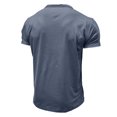 thumbnail image 4 of Penkiiy T-Shirt pour Homme à Manches Courtes, Décontracté, Mode, Col Rond, Chandail, Boutons, Blouse, S, Bleu Marine, 4 of 6