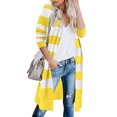 thumbnail image 5 of Long Cardigan pour Femmes Mode Femmes Décontracté Rayures Patchwork Manches Longues Chandail Cardigan Blouse Hauts Décontractés pour Femmes Hauts de Mode pour Femmes Hauts pour Femmes Décontractés, 5 of 5