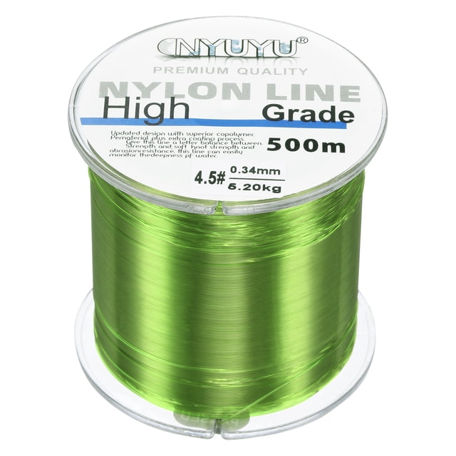 Uxcell 547Yard 12Lb Fluorocarbon Coated Monofilament Nylon Fishing Line Light Green