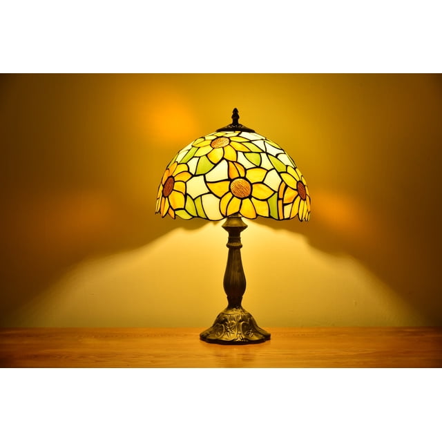 Tiffany Style Lamp Table Lamp Bedside Desk LED Lamp Bedroom Stained-Glass 18.1'' Height Multi-color